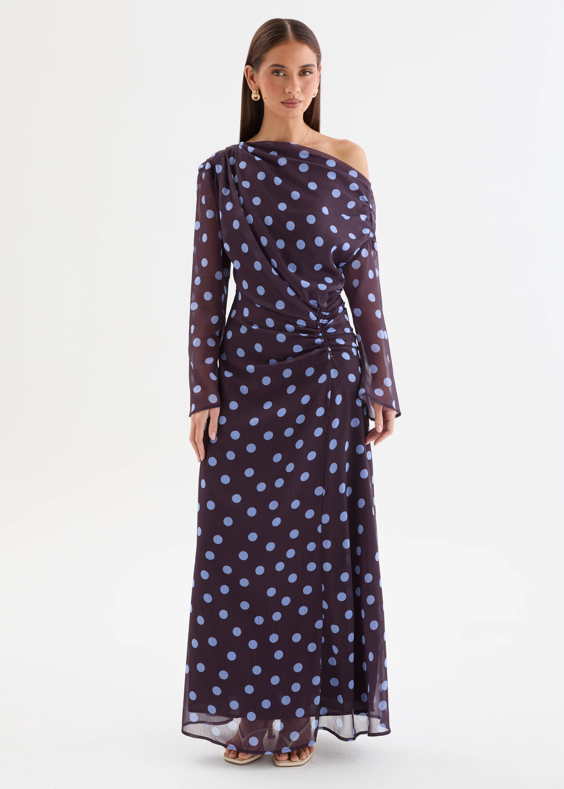 Felicitie Maxi Dress - Blueberry Polka