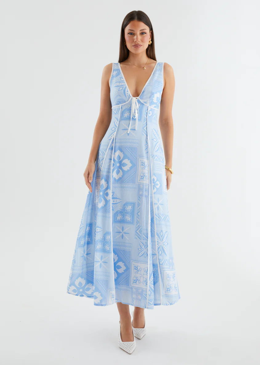Fenix Maxi Dress - Blue Geo - Image 12
