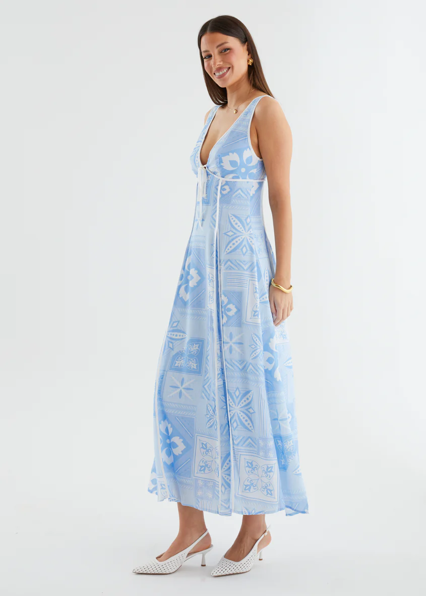 Fenix Maxi Dress - Blue Geo - Image 13