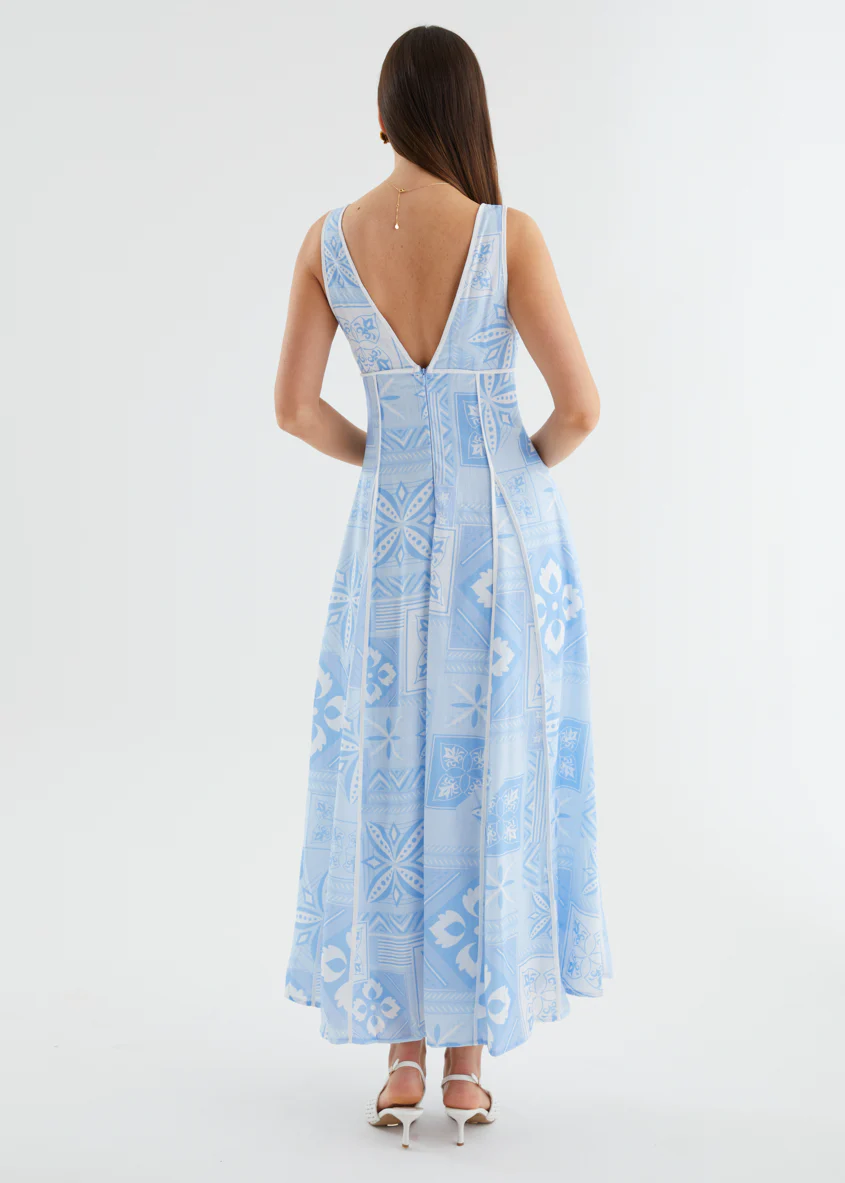 Fenix Maxi Dress - Blue Geo - Image 14