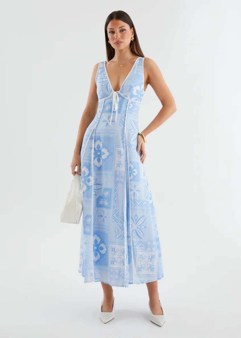Fenix Maxi Dress - Blue Geo - Image 4