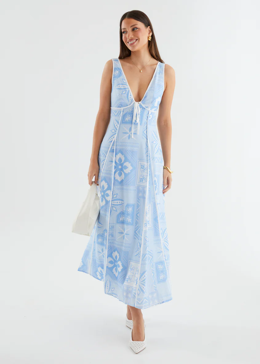 Fenix Maxi Dress - Blue Geo - Image 5