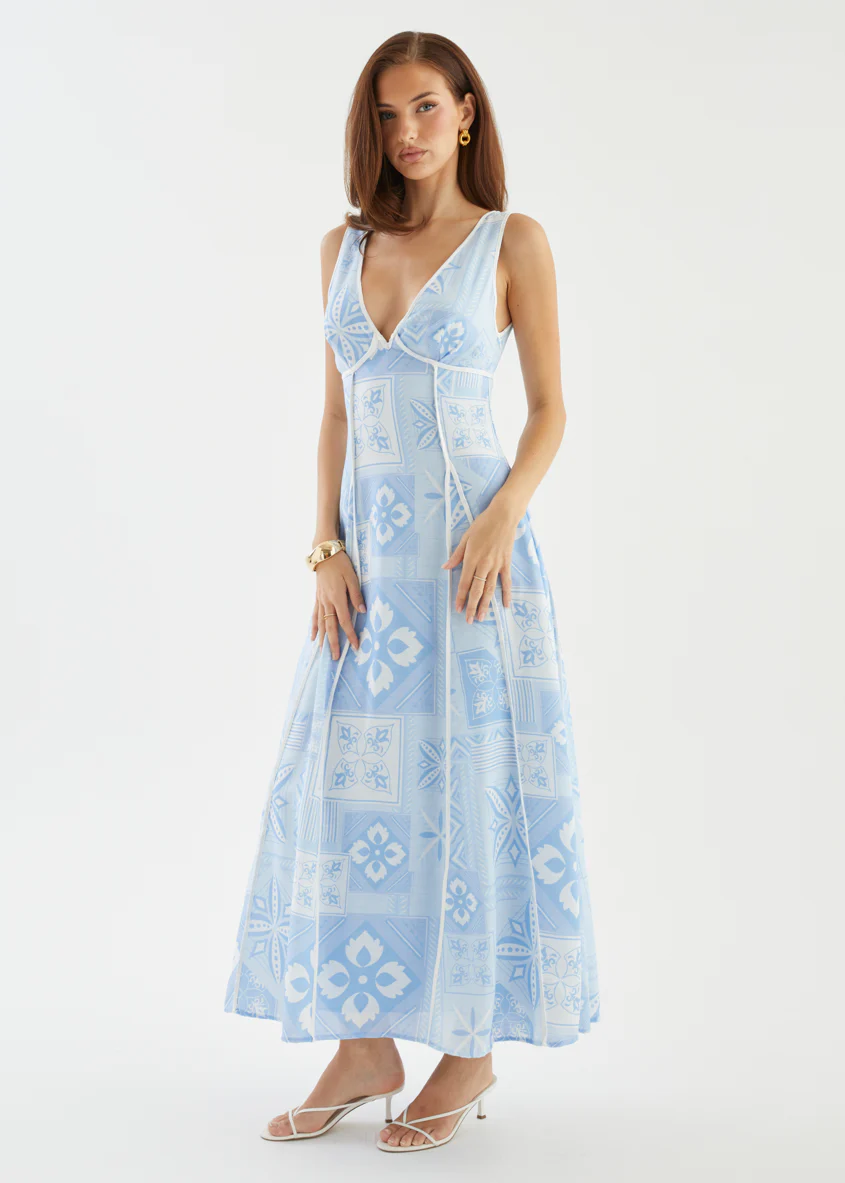 Fenix Maxi Dress - Blue Geo - Image 8
