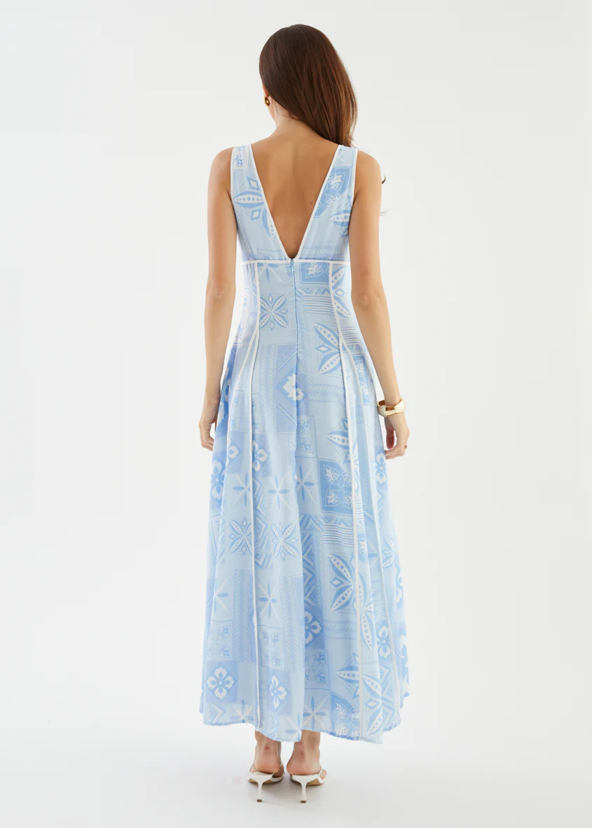 Fenix Maxi Dress - Blue Geo - Image 9