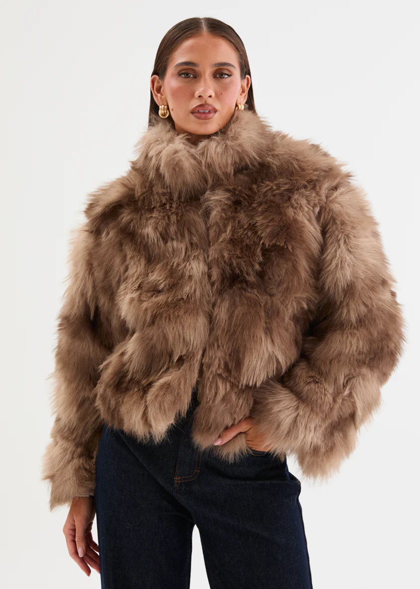 Fenti Faux Fur Jacket - Mocha