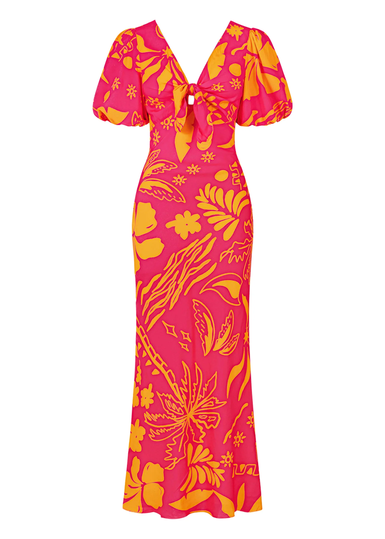 Fiona Midi Dress - Magenta Abstract - Image 2