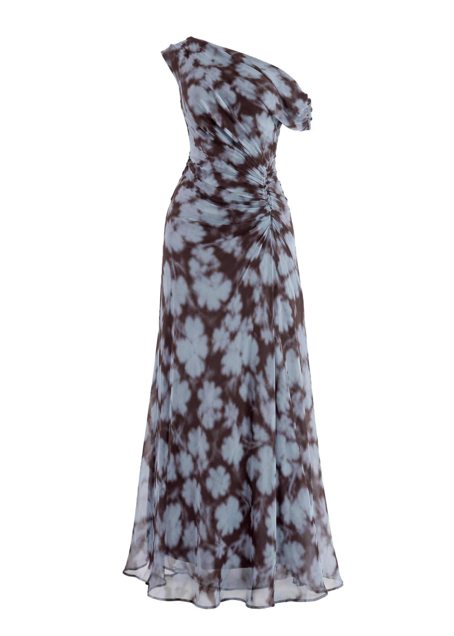 Flirtini One Shoulder Maxi Dress - Blue Leaf - Image 5