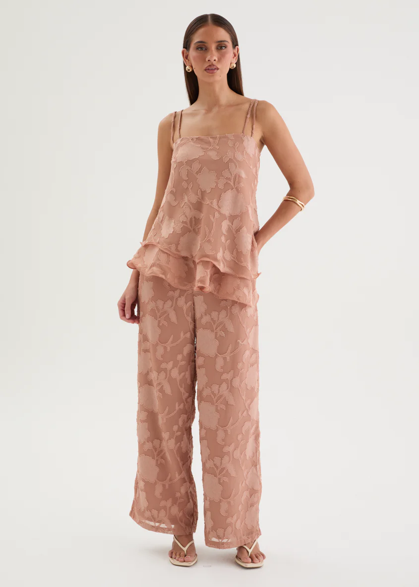 Francene Jacquard Cami - Dusty Peach - Image 2