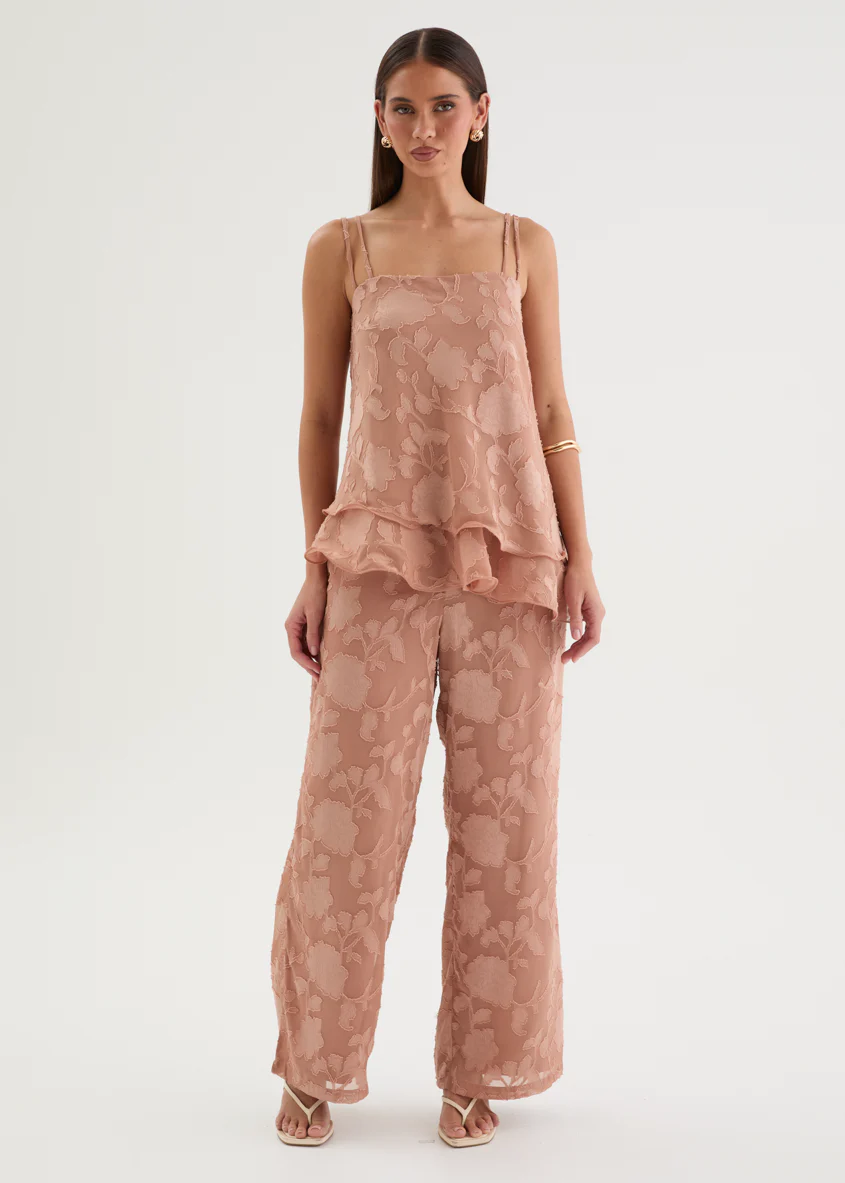 Francene Jacquard Cami - Dusty Peach - Image 6