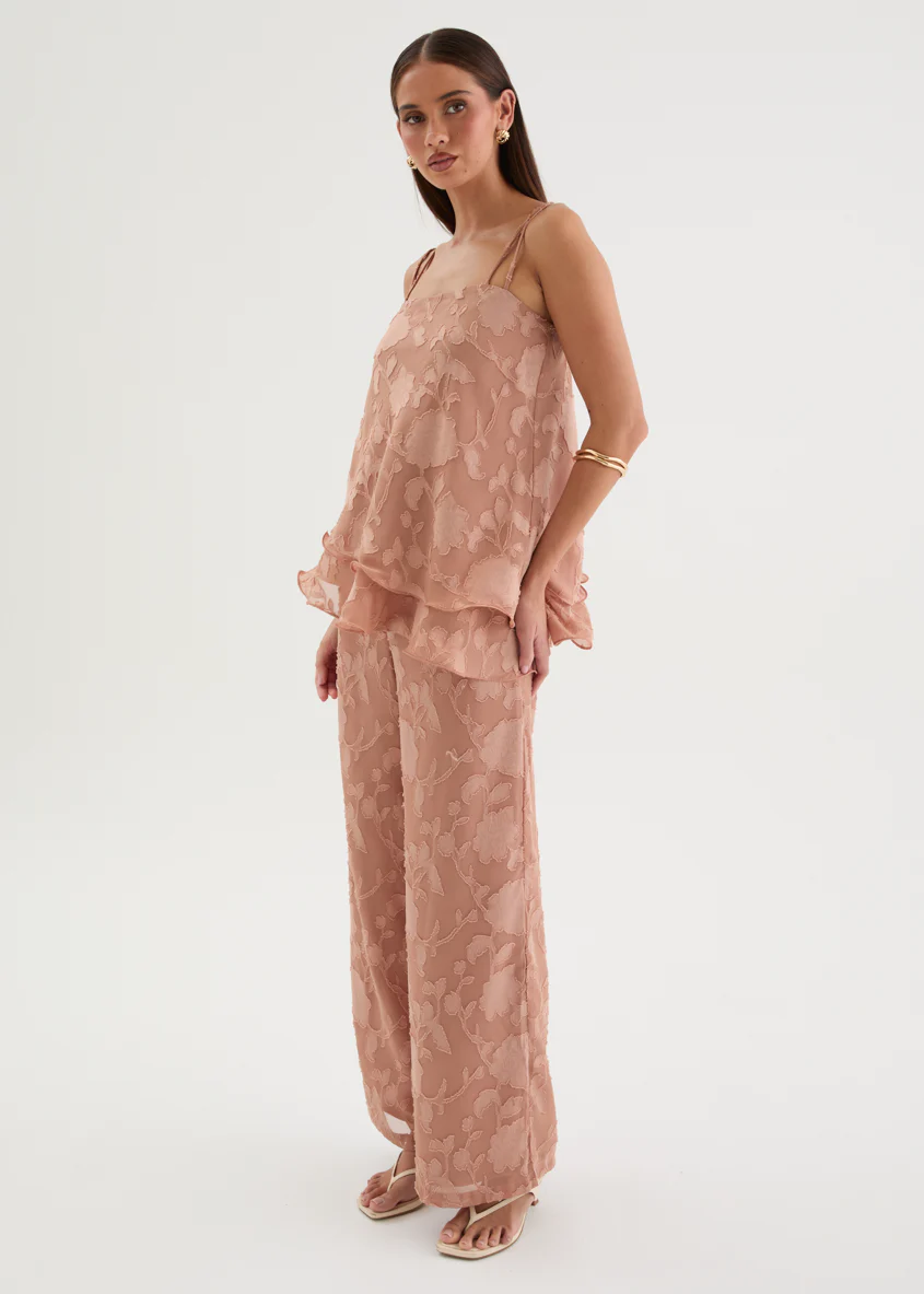 Francene Jacquard Cami - Dusty Peach - Image 7
