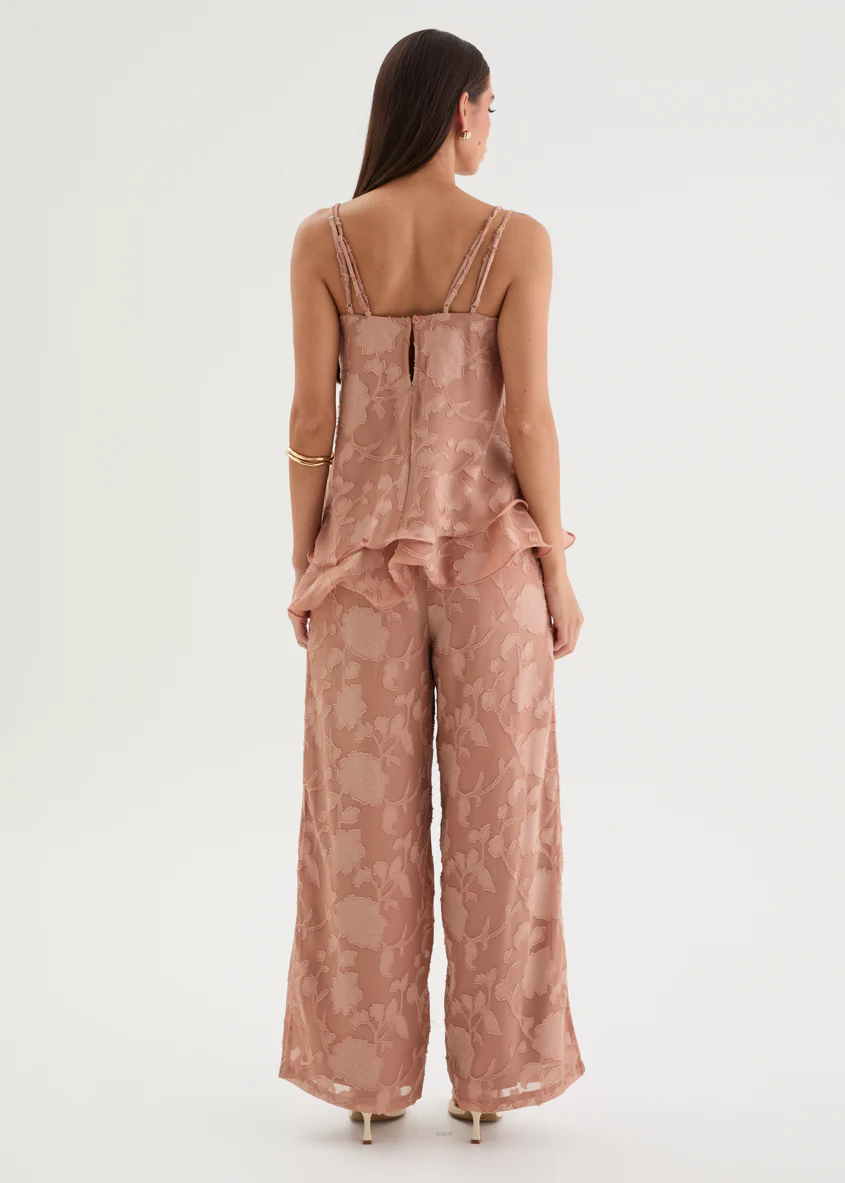 Francene Jacquard Cami - Dusty Peach - Image 8