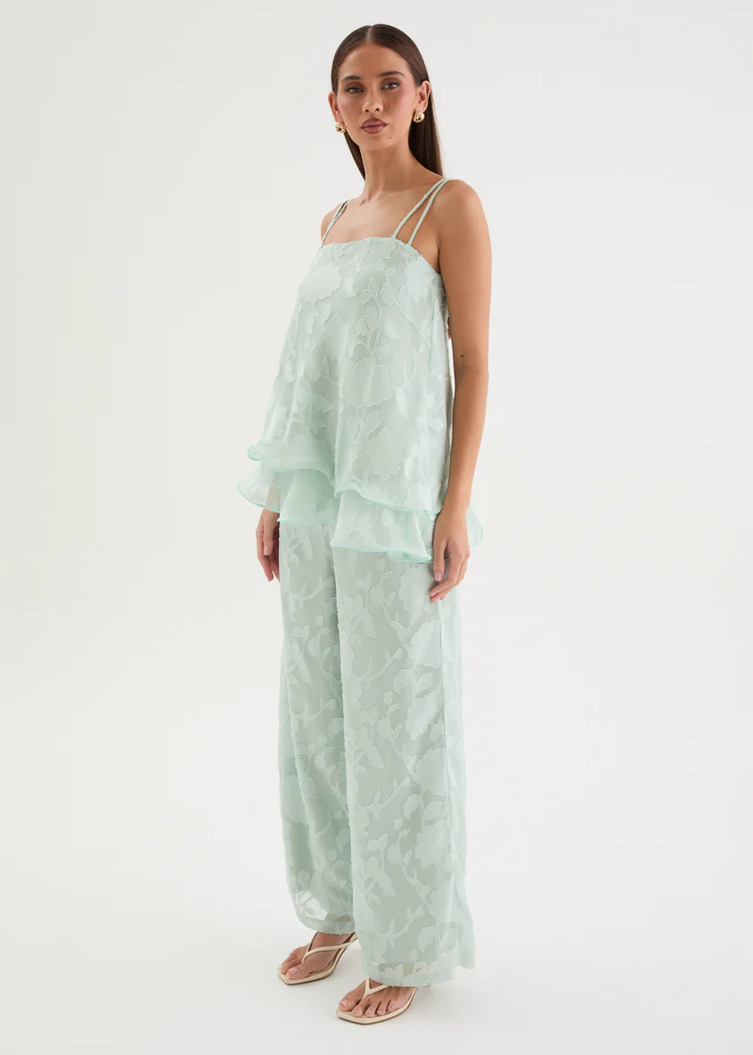 Francene Jacquard Cami - Pale Mint - Image 15