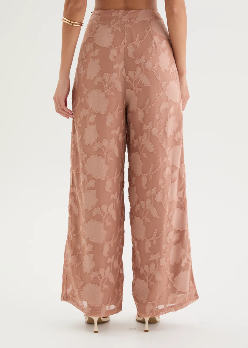 Francene Jacquard Pants - Dusty Peach - Image 14