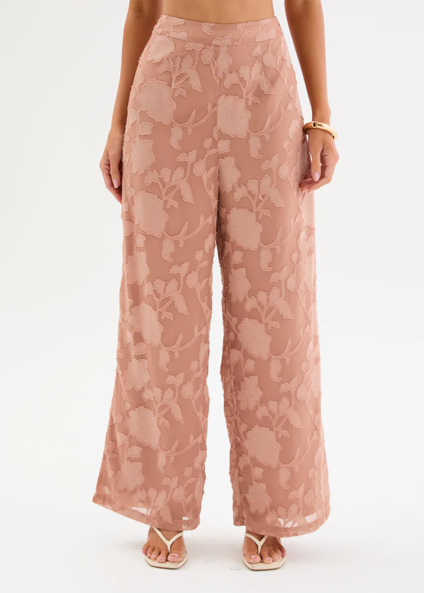 Francene Jacquard Pants - Dusty Peach - Image 4