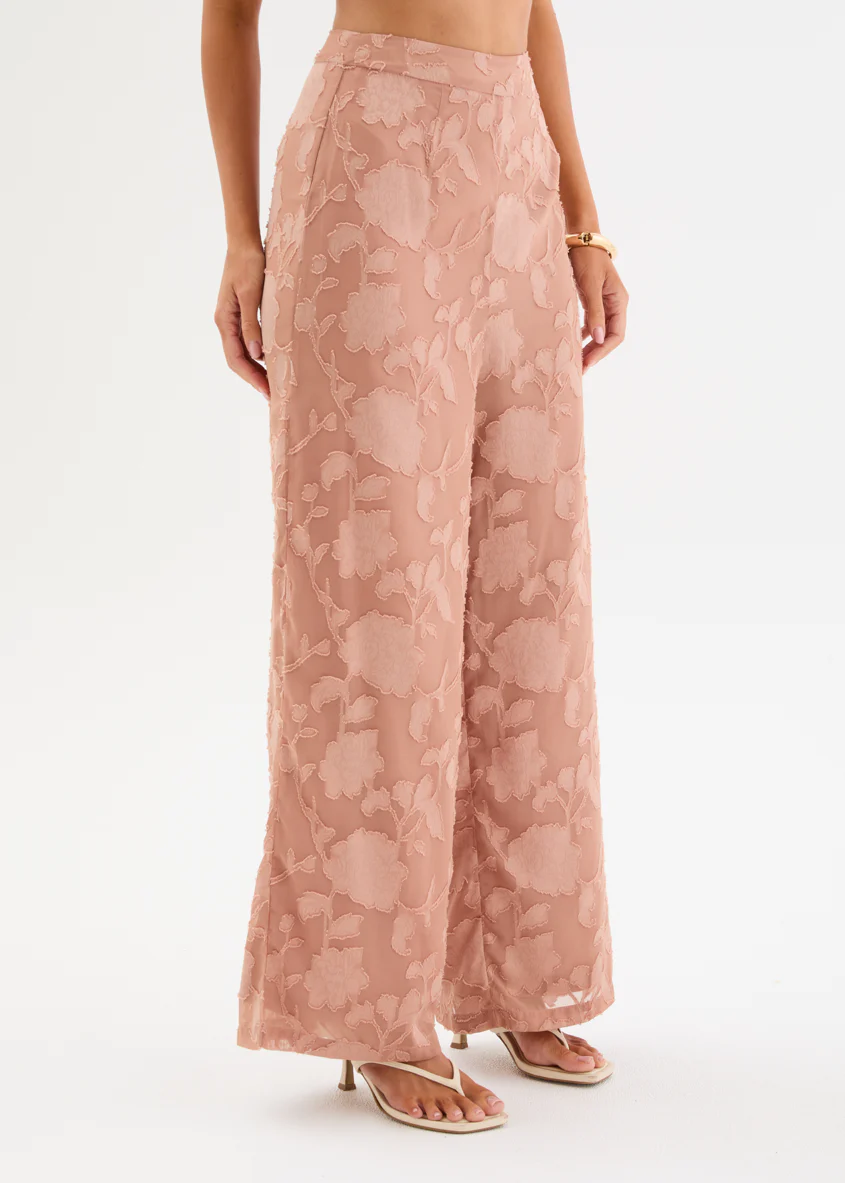 Francene Jacquard Pants - Dusty Peach - Image 5