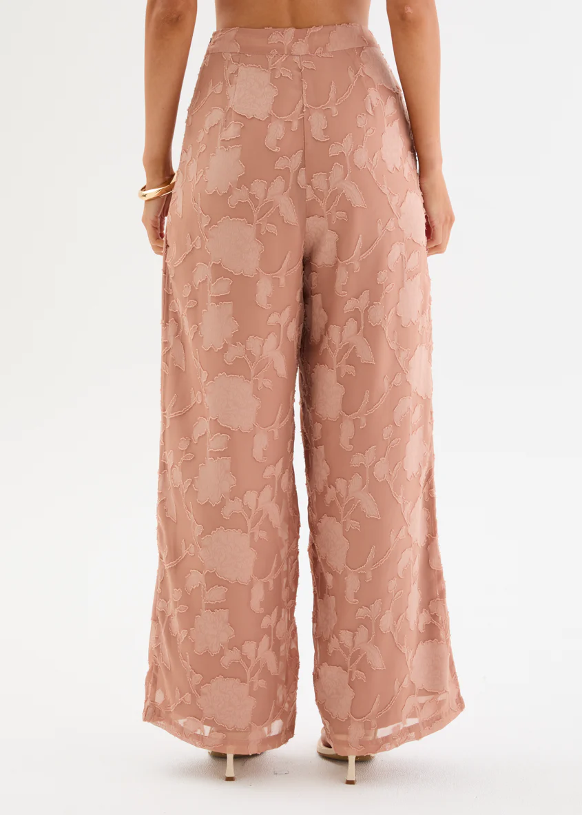 Francene Jacquard Pants - Dusty Peach - Image 6