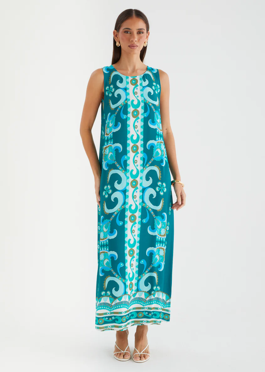 Freida Maxi Dress - Emerald Paisley - Image 2