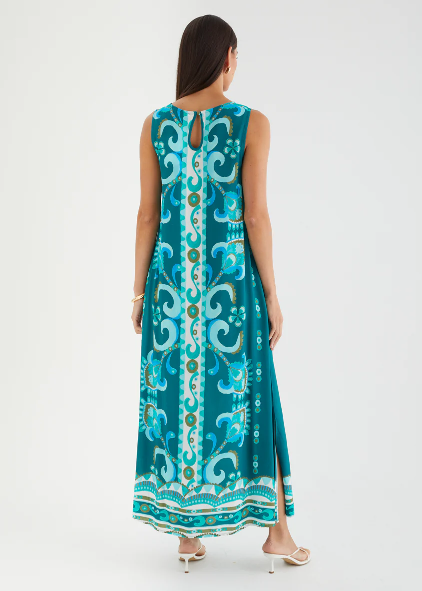 Freida Maxi Dress - Emerald Paisley - Image 6
