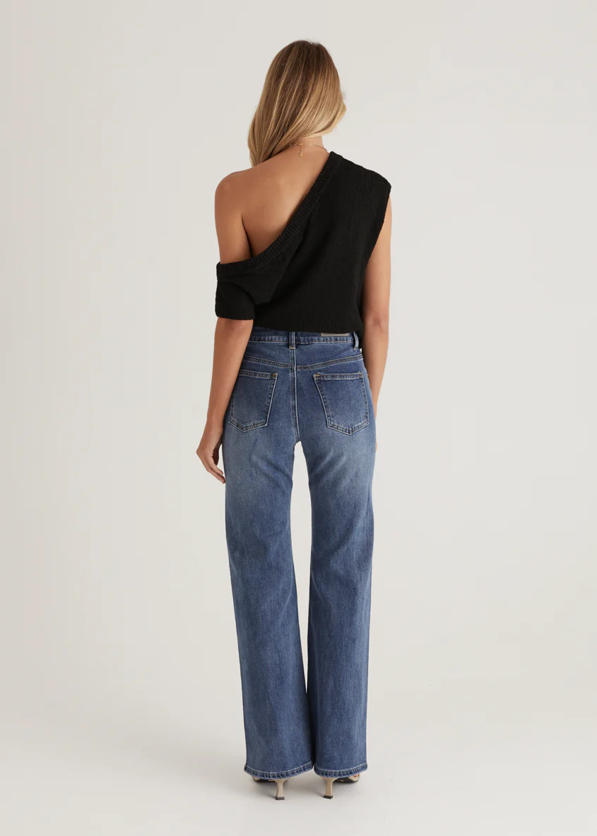 Georgie Stretch Flare Jeans - Mid Blue - Image 7