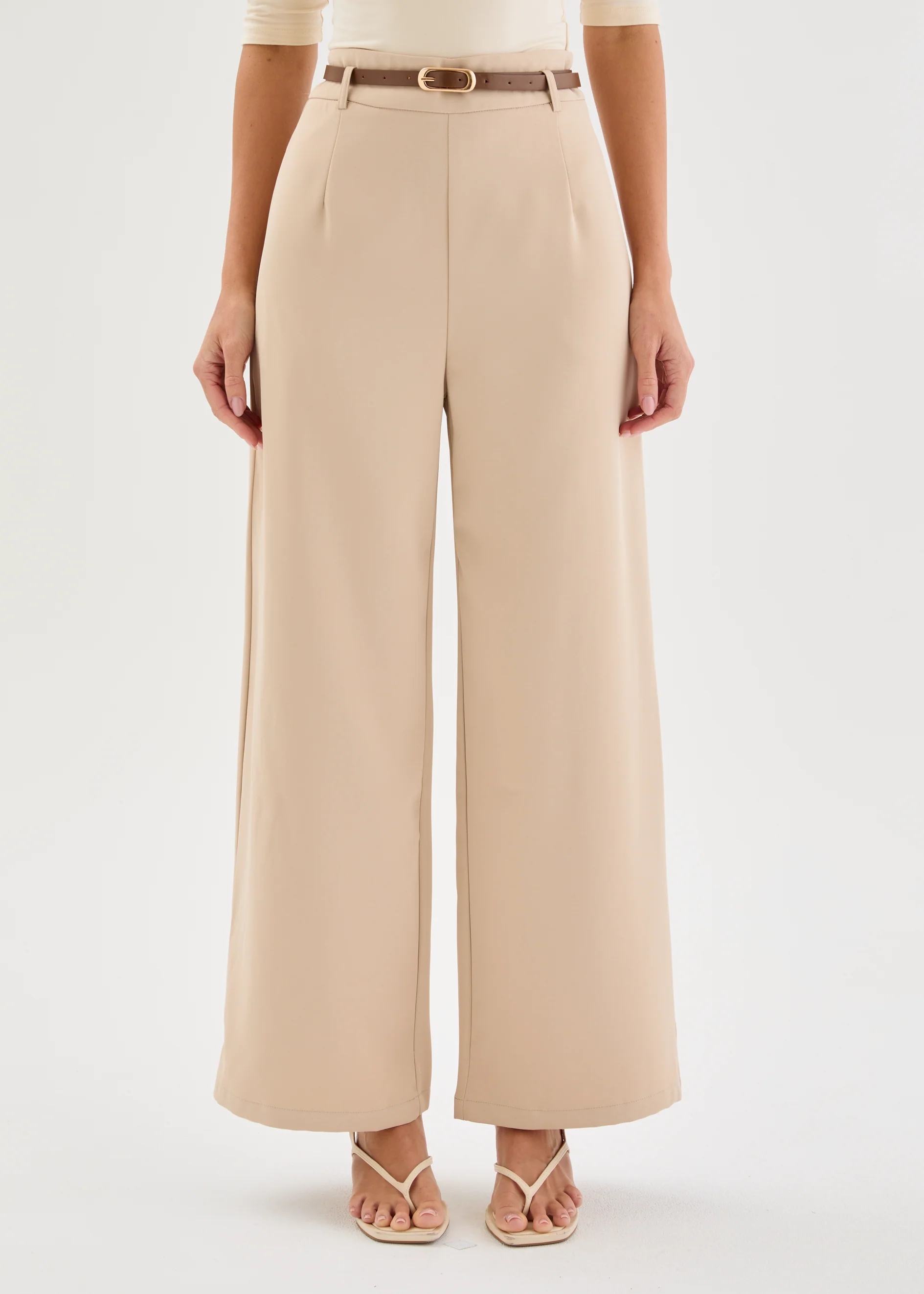 Gesele Pants with Belt - Beige - Image 2