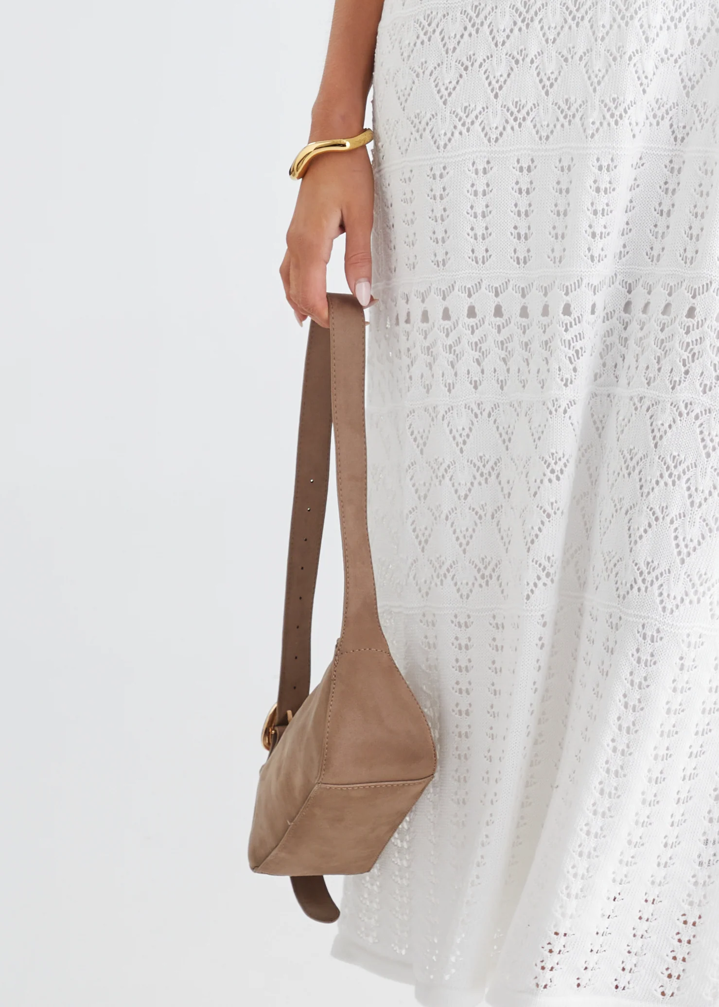 Hailey Shoulder Bag - Fawn Suede - Image 3