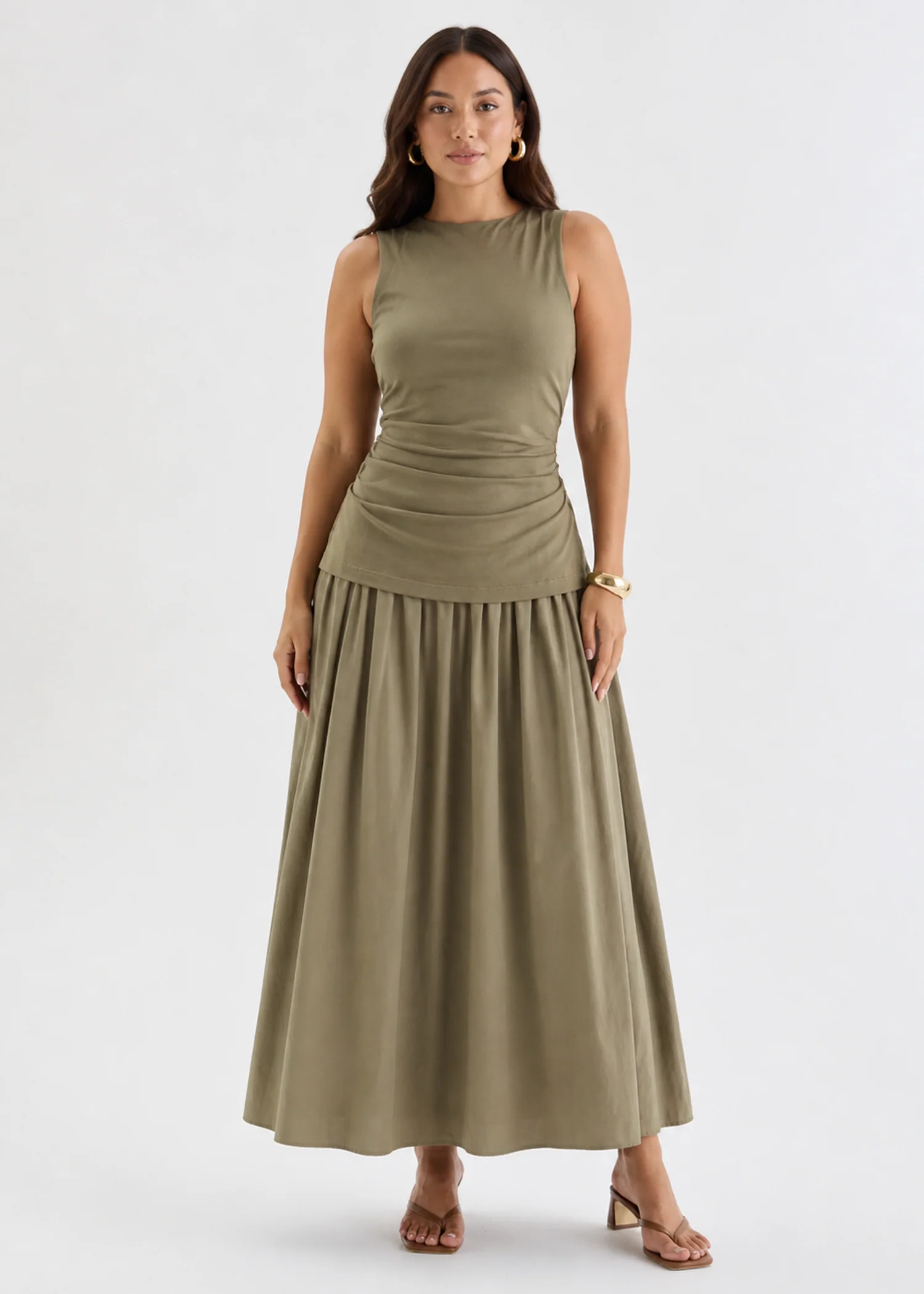 Halima Maxi Dress - Khaki - Image 5