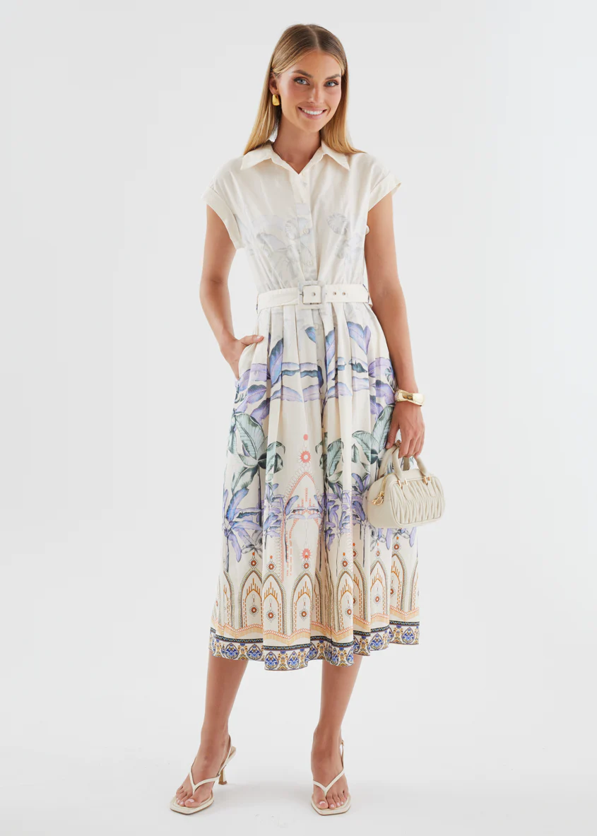 Halimah Midi Dress - Cream