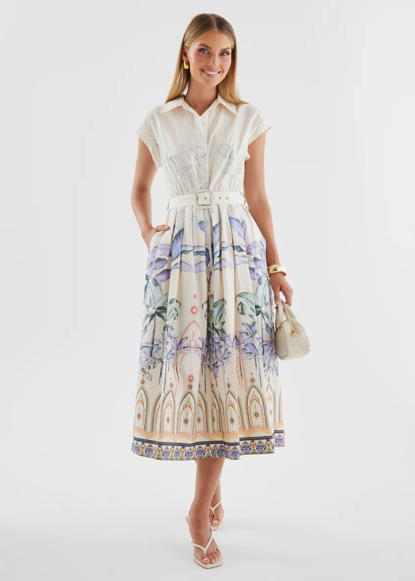 Halimah Midi Dress - Cream - Image 5