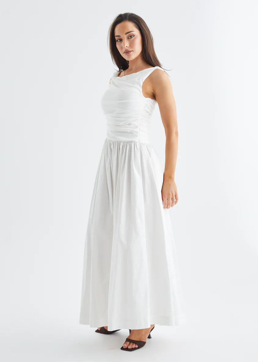 Halina Maxi Dress - Off White - Image 8