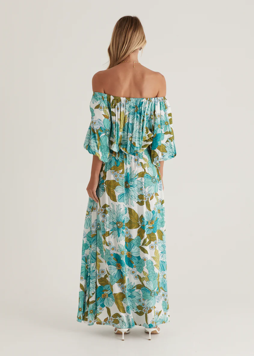 Hallie Off Shoulder Maxi Dress - Amaya Green - Image 8