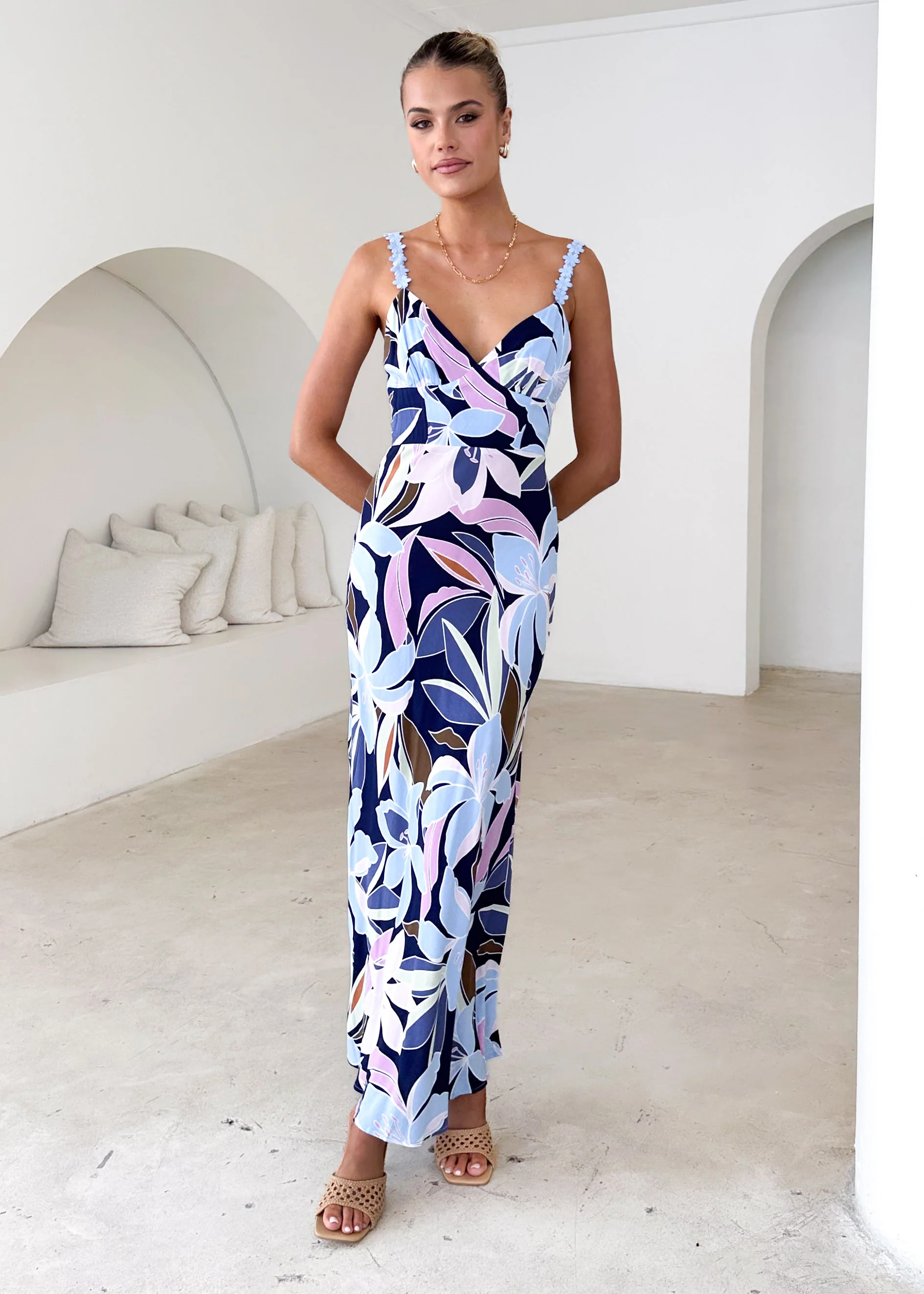 Halo Maxi Dress - Blue Flowers - Image 2