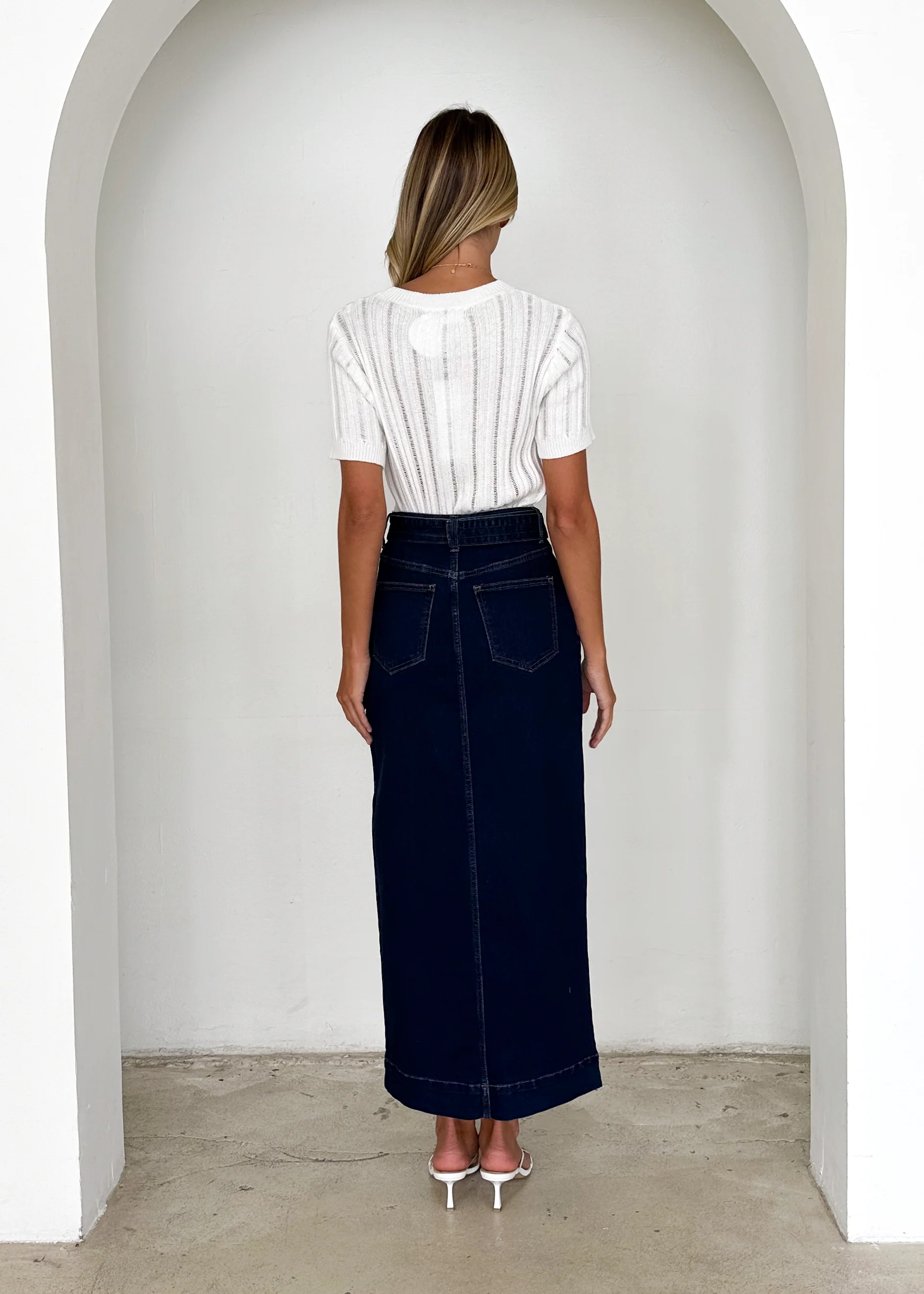 Hampton Stretch Maxi Skirt - Indigo - Image 6