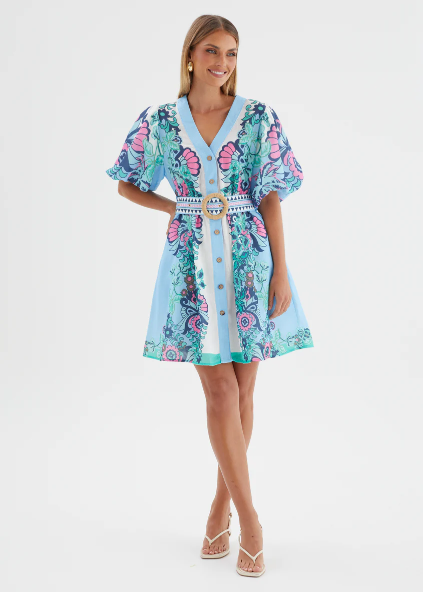 Harietta Dress - Baja Blue