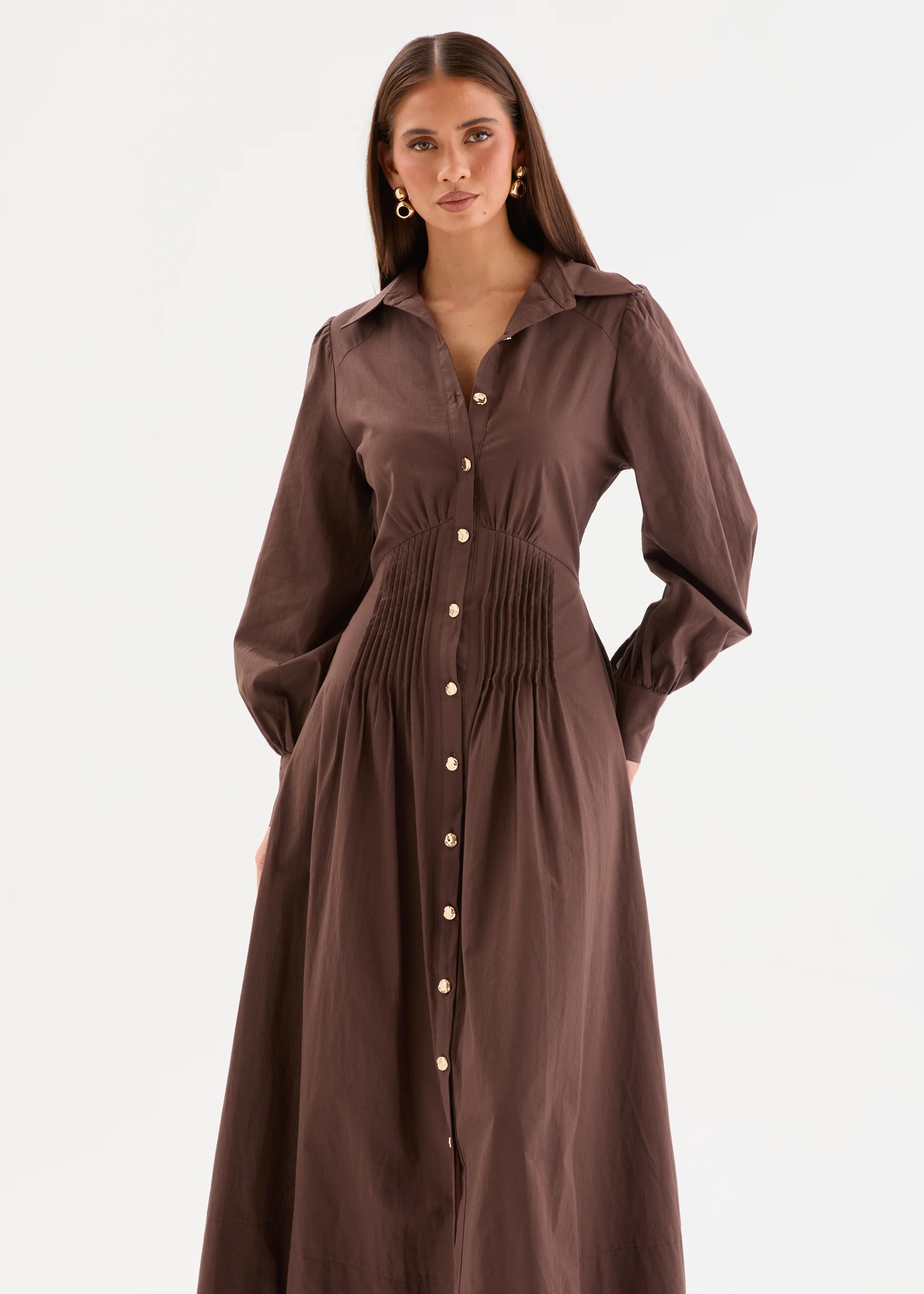 Hariette Midi Dress - Espresso - Image 3