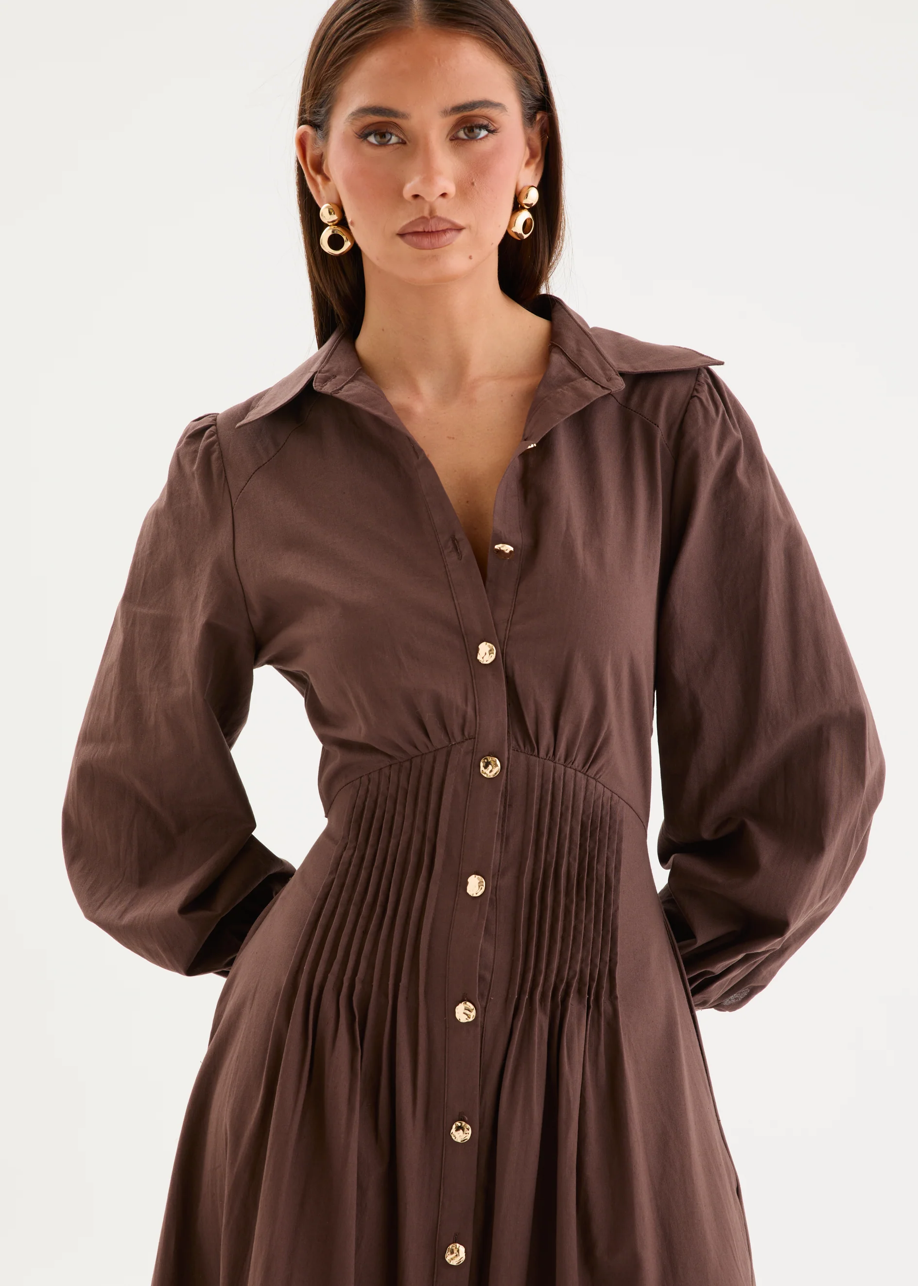 Hariette Midi Dress - Espresso - Image 9