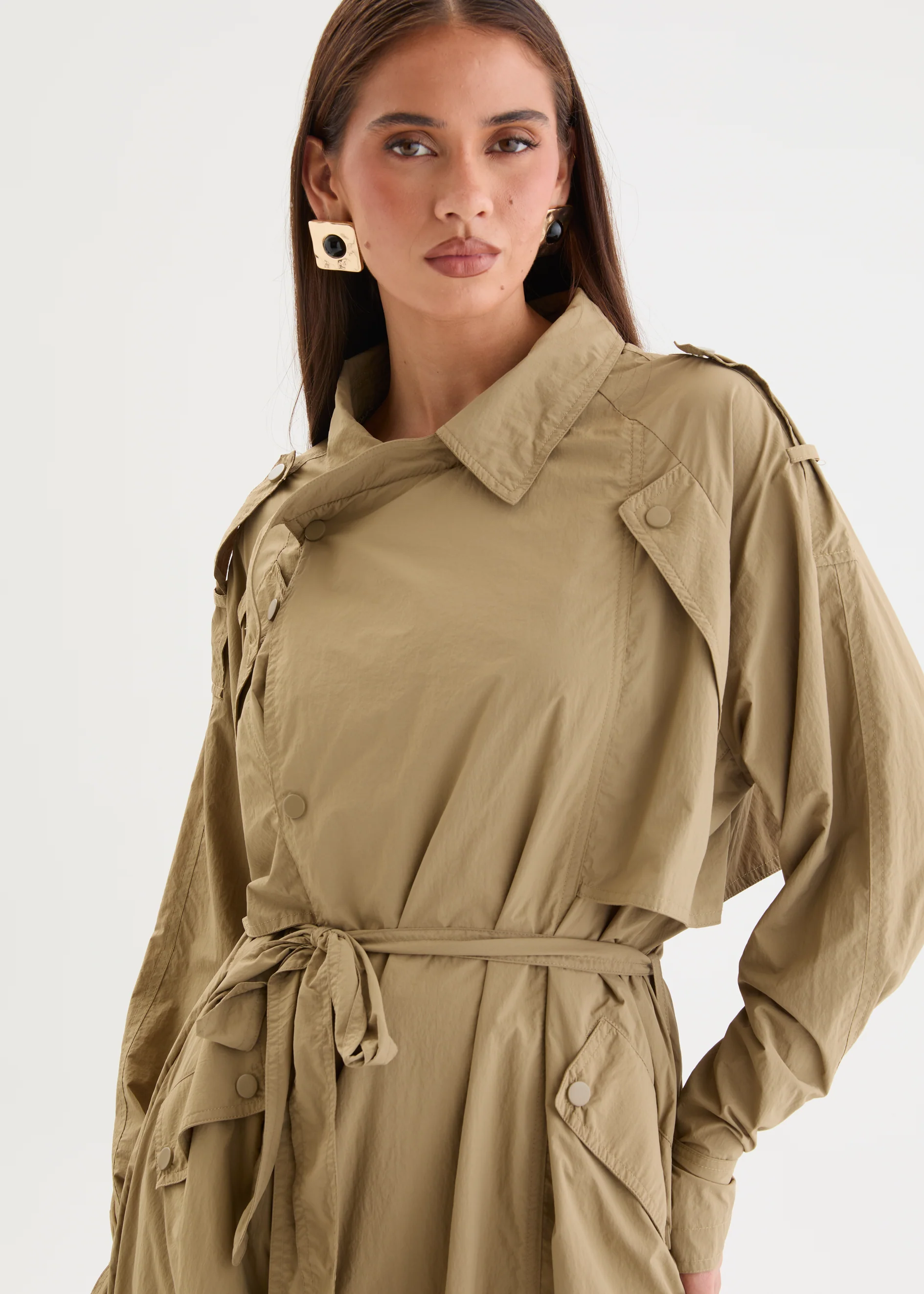 Harloe Trench Coat - Khaki - Image 2