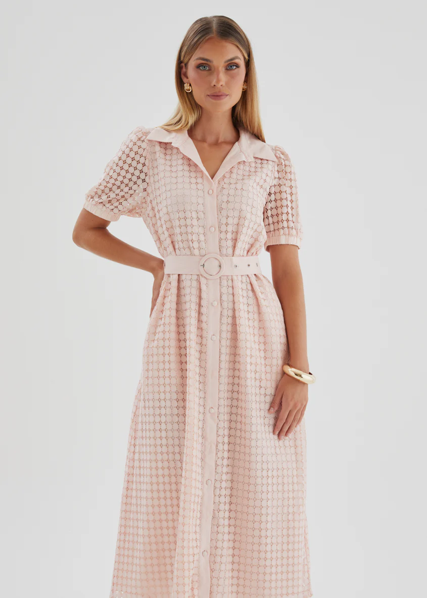 Hilton Midi Dress - Blush - Image 3