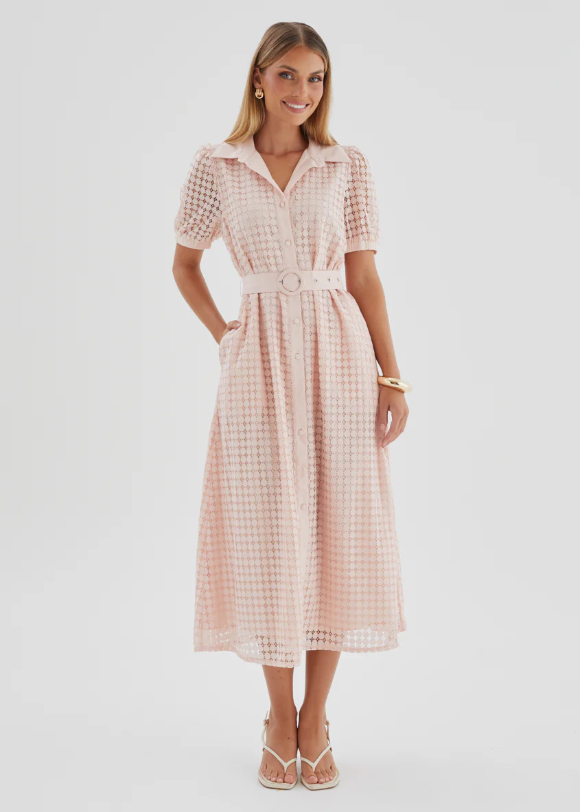 Hilton Midi Dress - Blush - Image 4