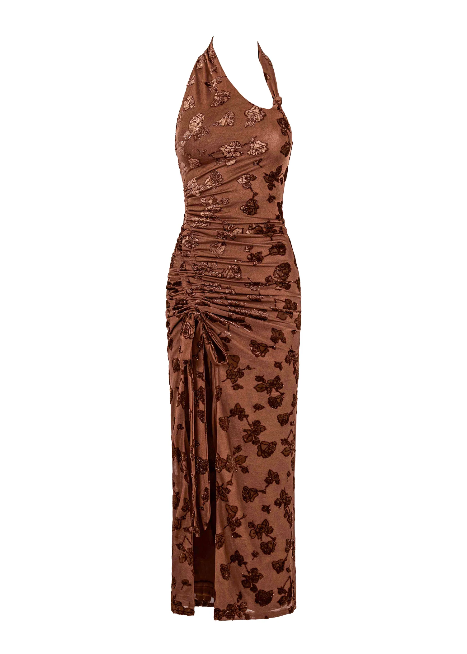 Huntress Halter Midi Dress - Brown - Image 3