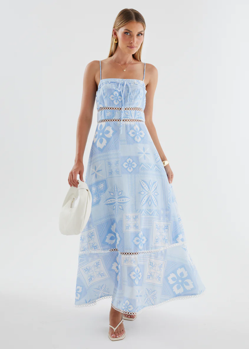 Indie Maxi Dress - Blue Geo