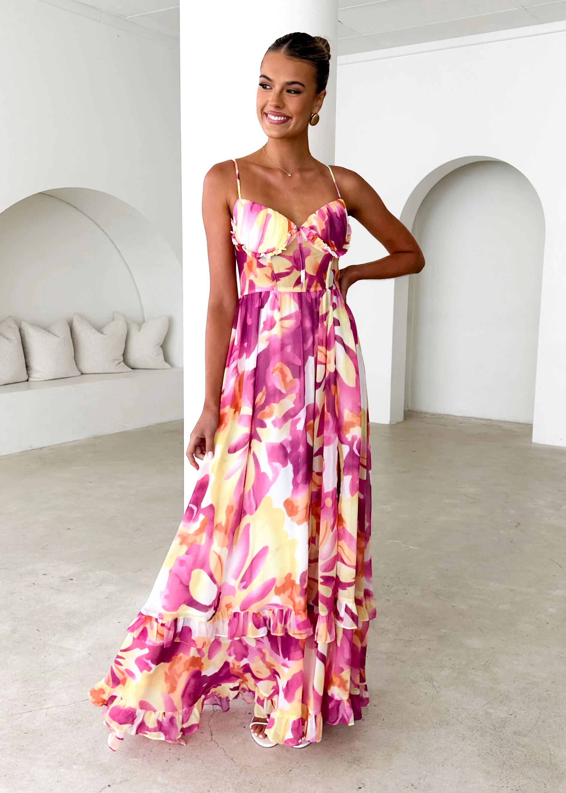 Iver Maxi Dress - Magenta Swirl - Image 3