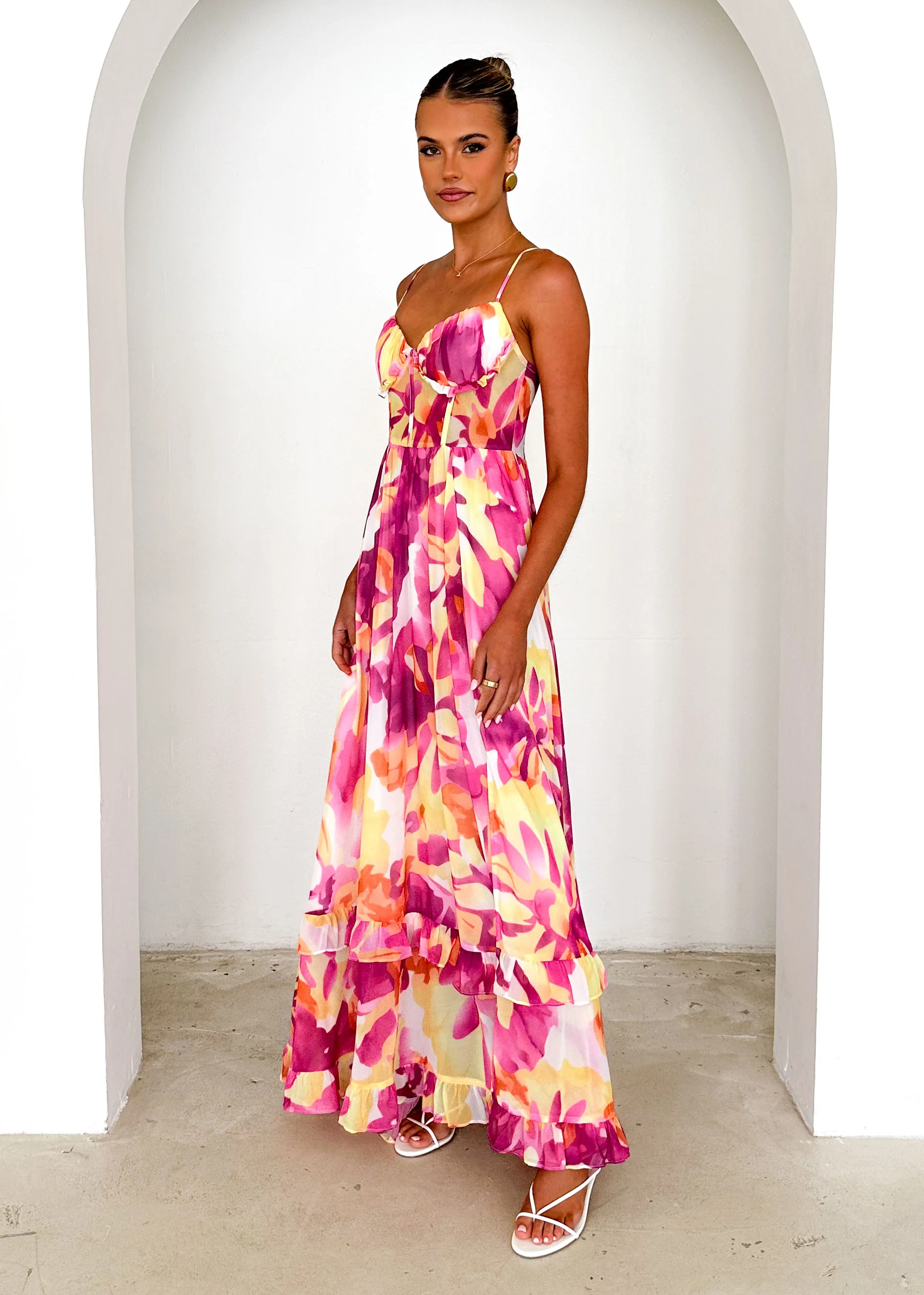 Iver Maxi Dress - Magenta Swirl - Image 6