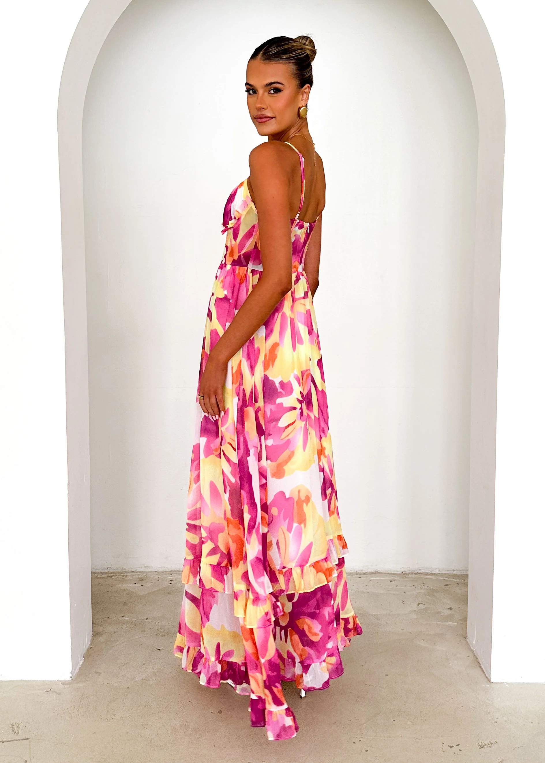 Iver Maxi Dress - Magenta Swirl - Image 7