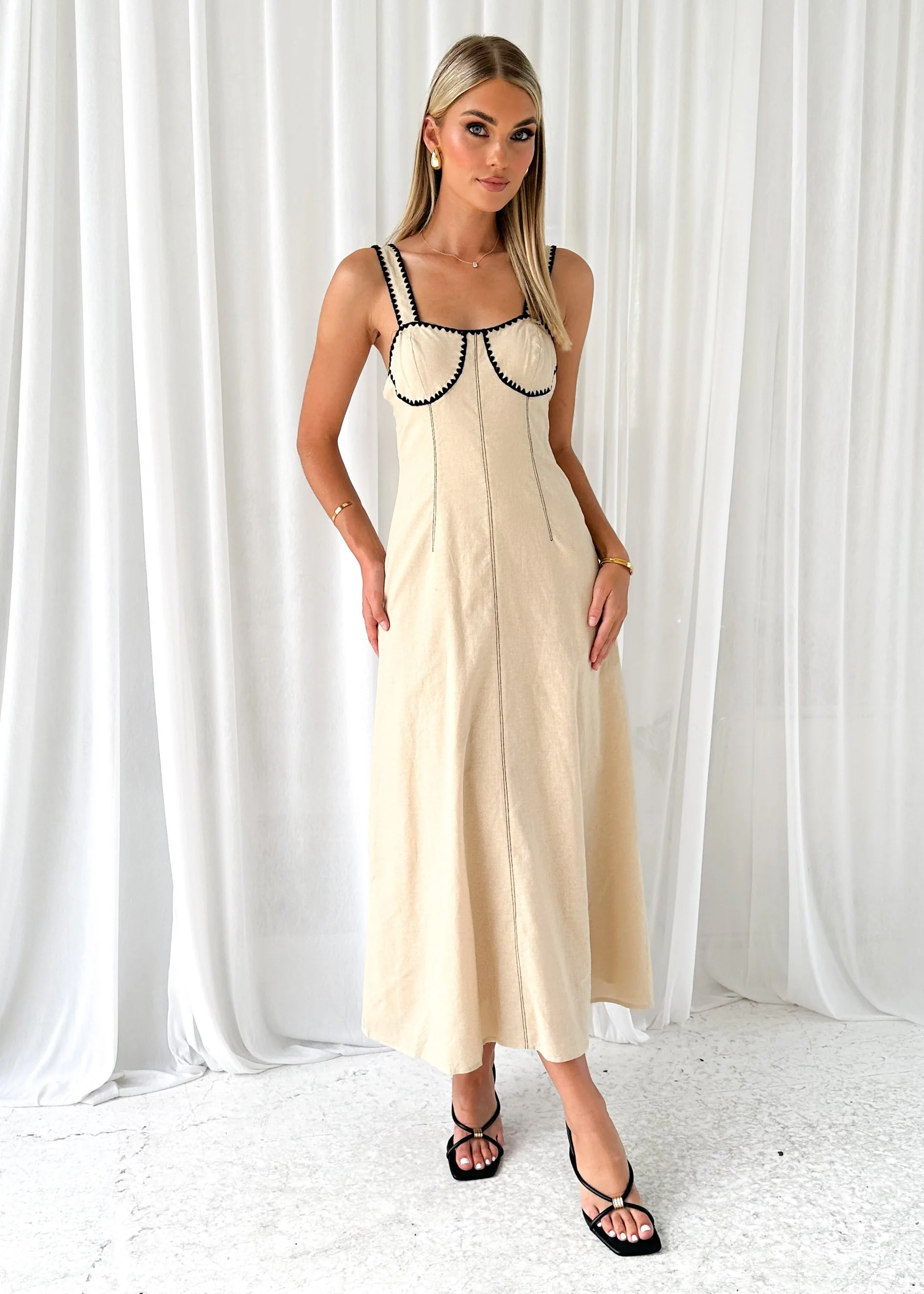 Jade Midi Dress - Oatmeal - Image 3
