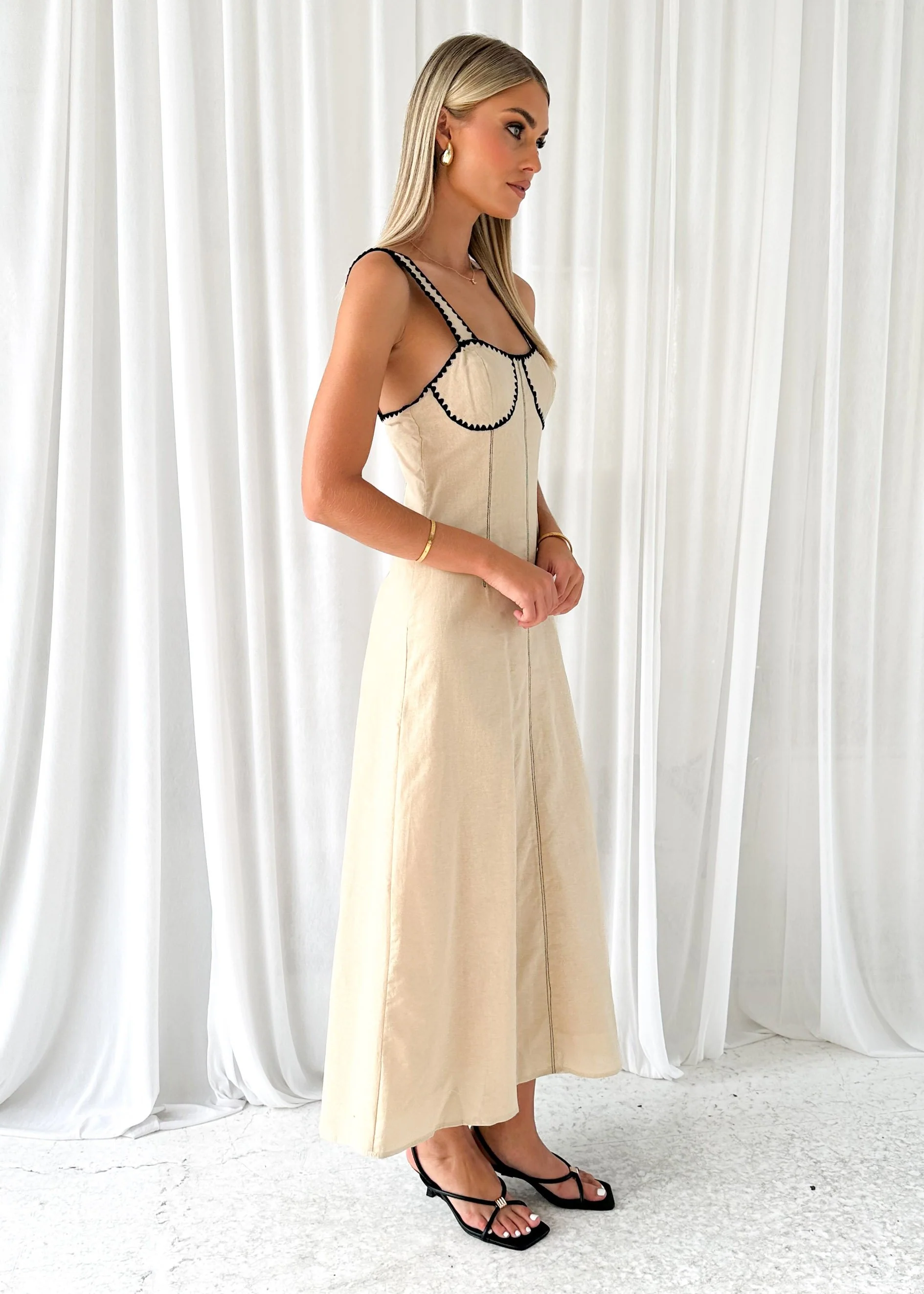 Jade Midi Dress - Oatmeal - Image 5