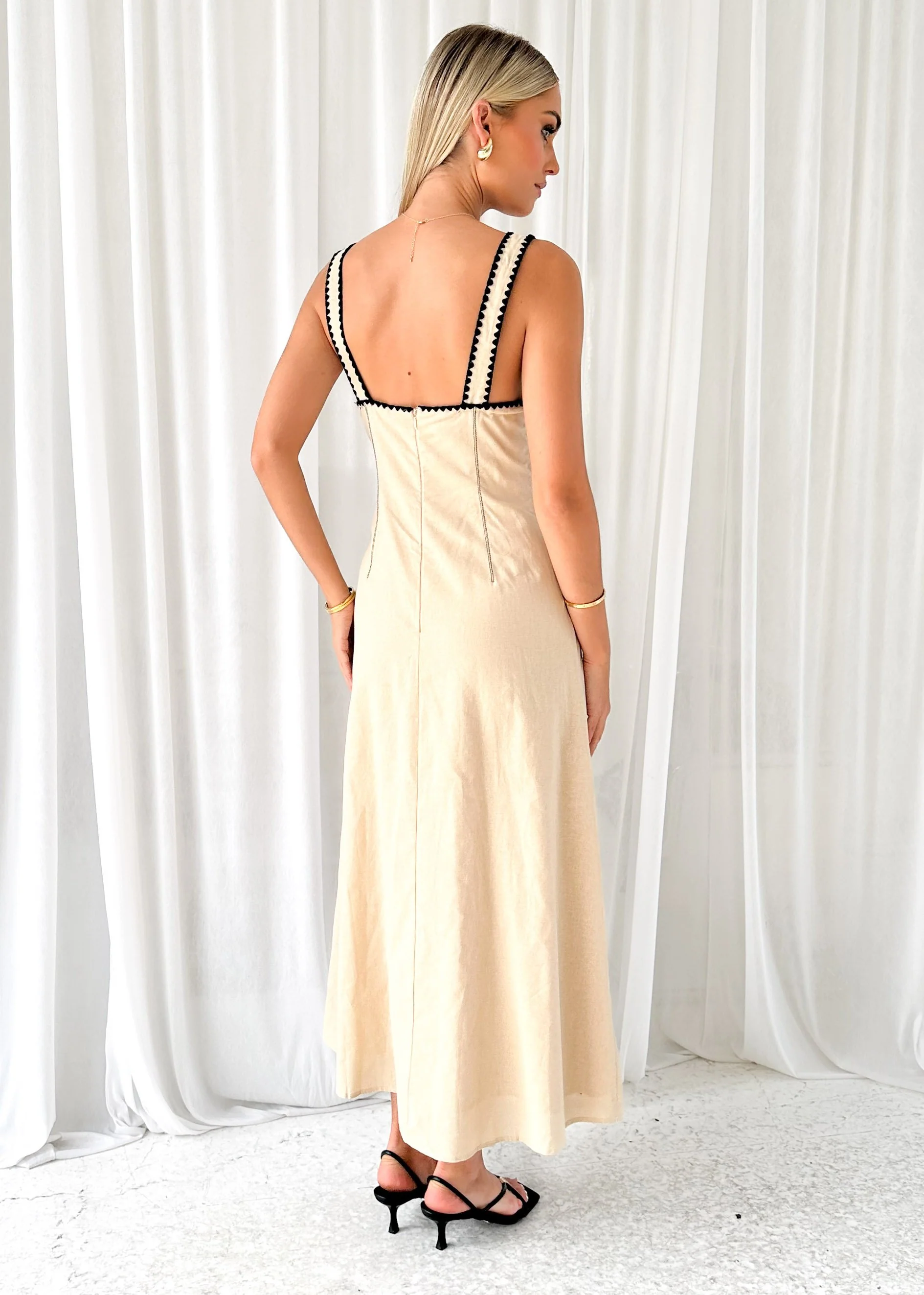 Jade Midi Dress - Oatmeal - Image 6