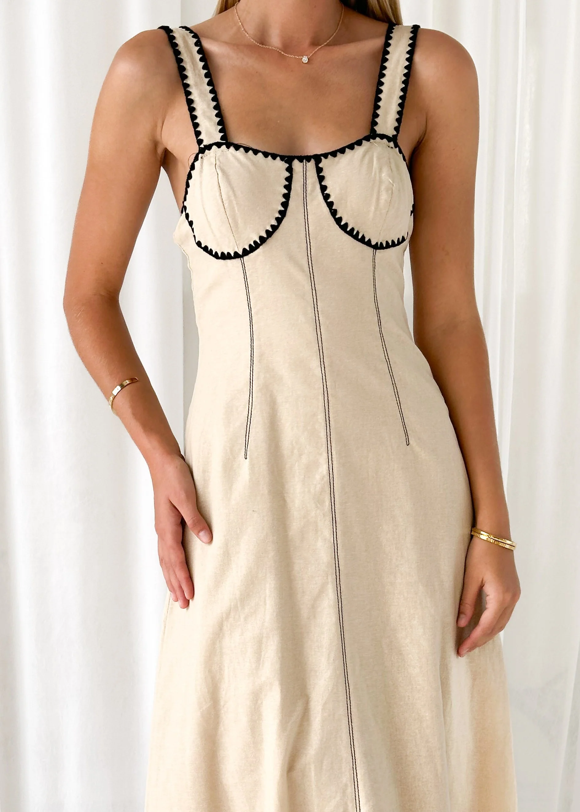 Jade Midi Dress - Oatmeal - Image 7