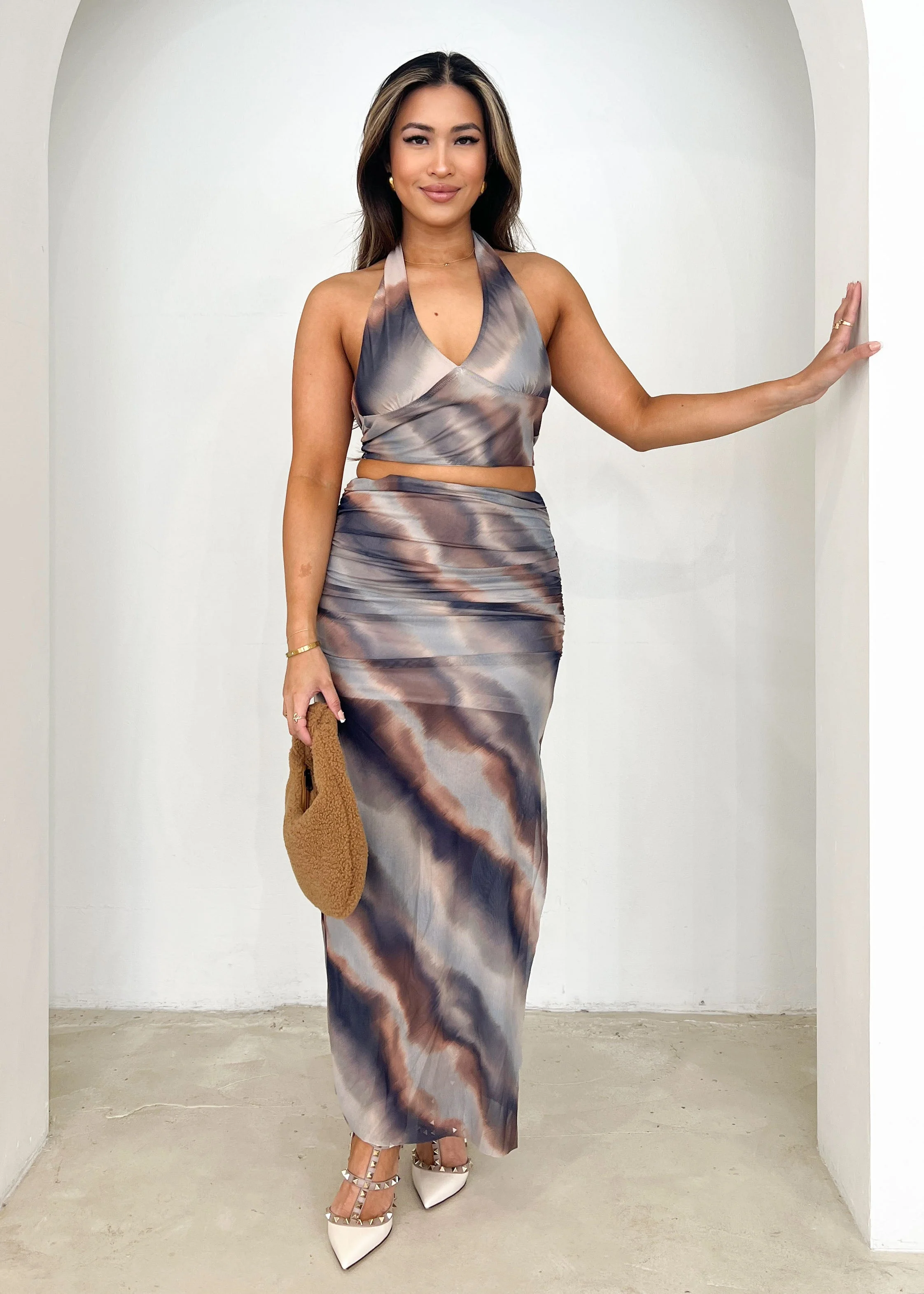 Jalena Halter Top - Brown Tie Dye - Image 3