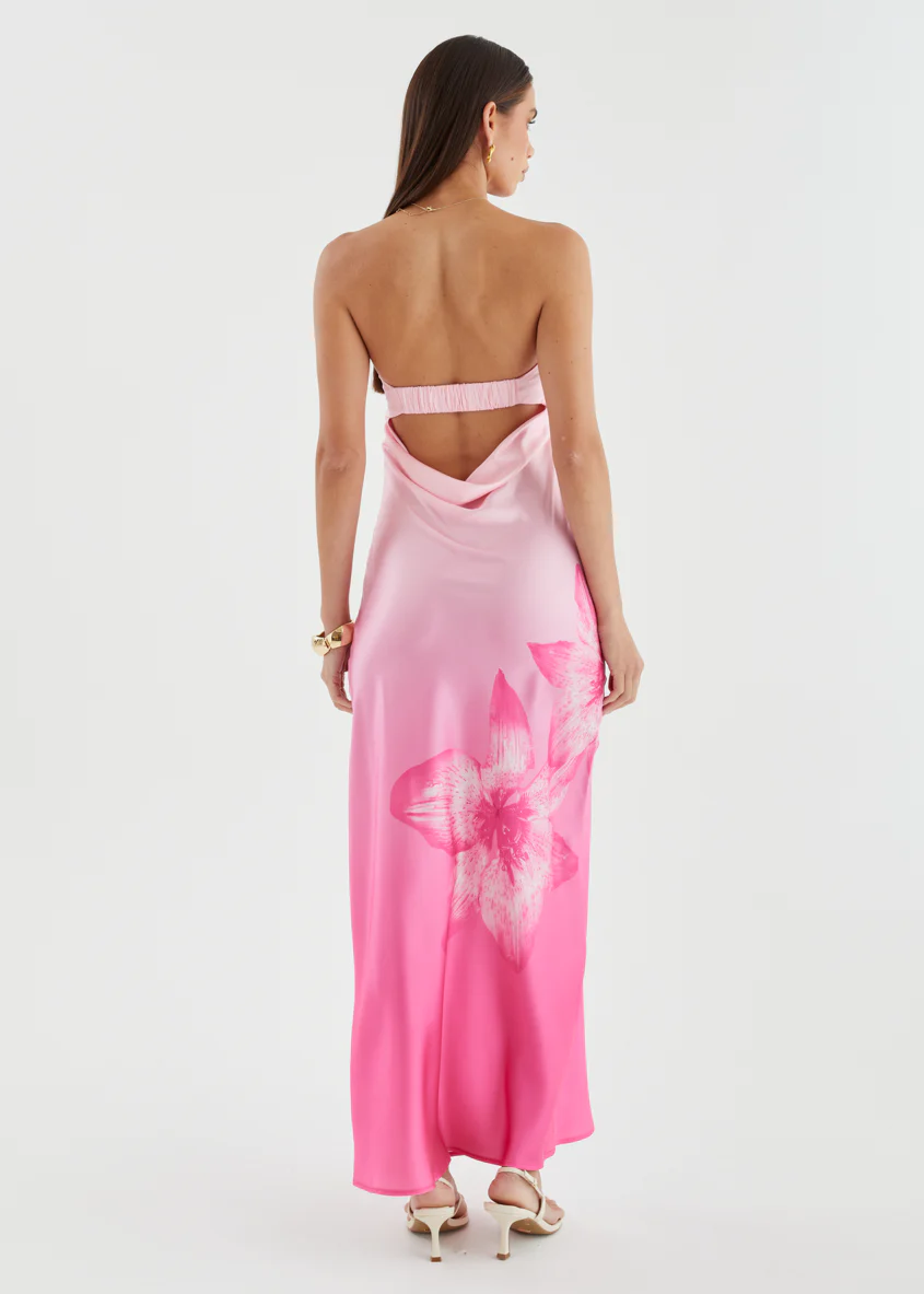 Jamie Strapless Maxi Dress - Magenta Bloom - Image 10