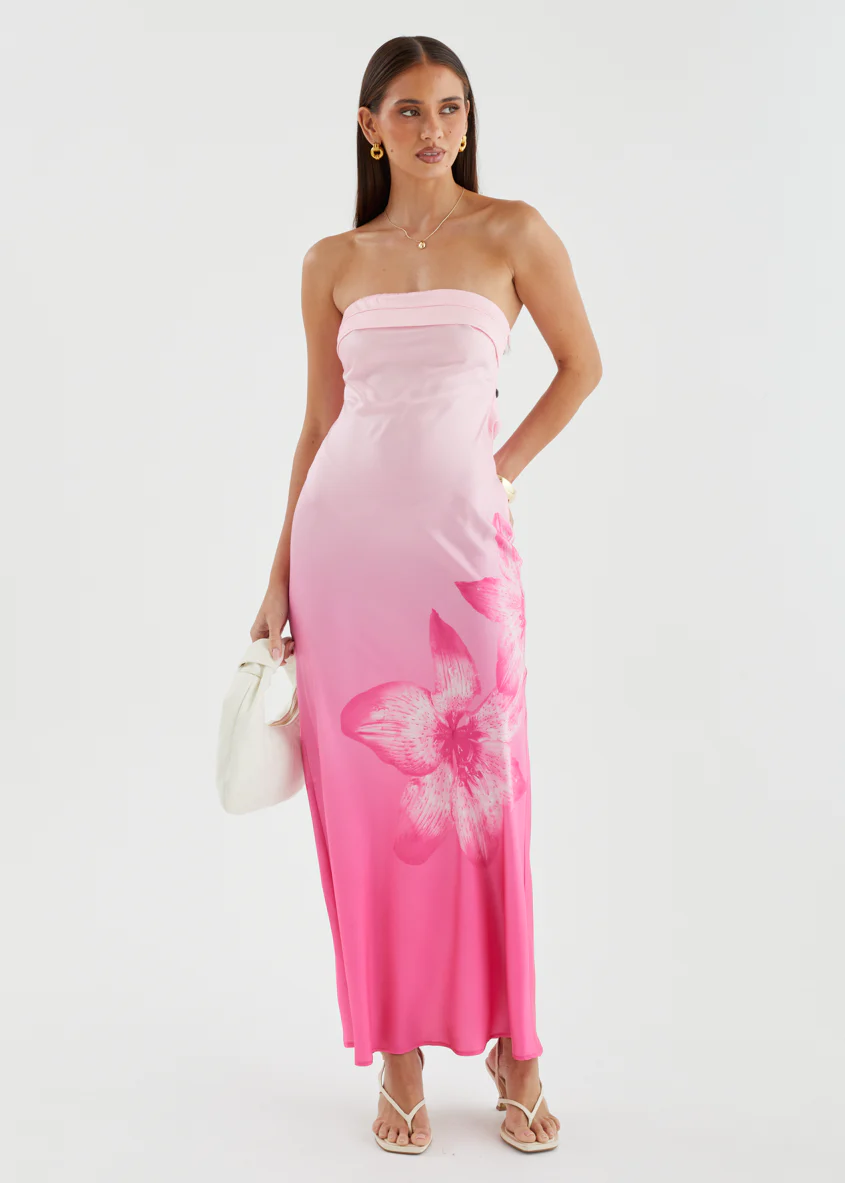Jamie Strapless Maxi Dress - Magenta Bloom - Image 5